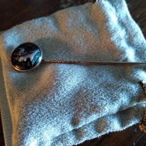 14k  real gold painted Cameo lapel pin